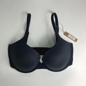 SKIMS Soft Fits Everybody T-Shirt Push up Bra Women's Sz 32DD Onyx BR-TPU-0022